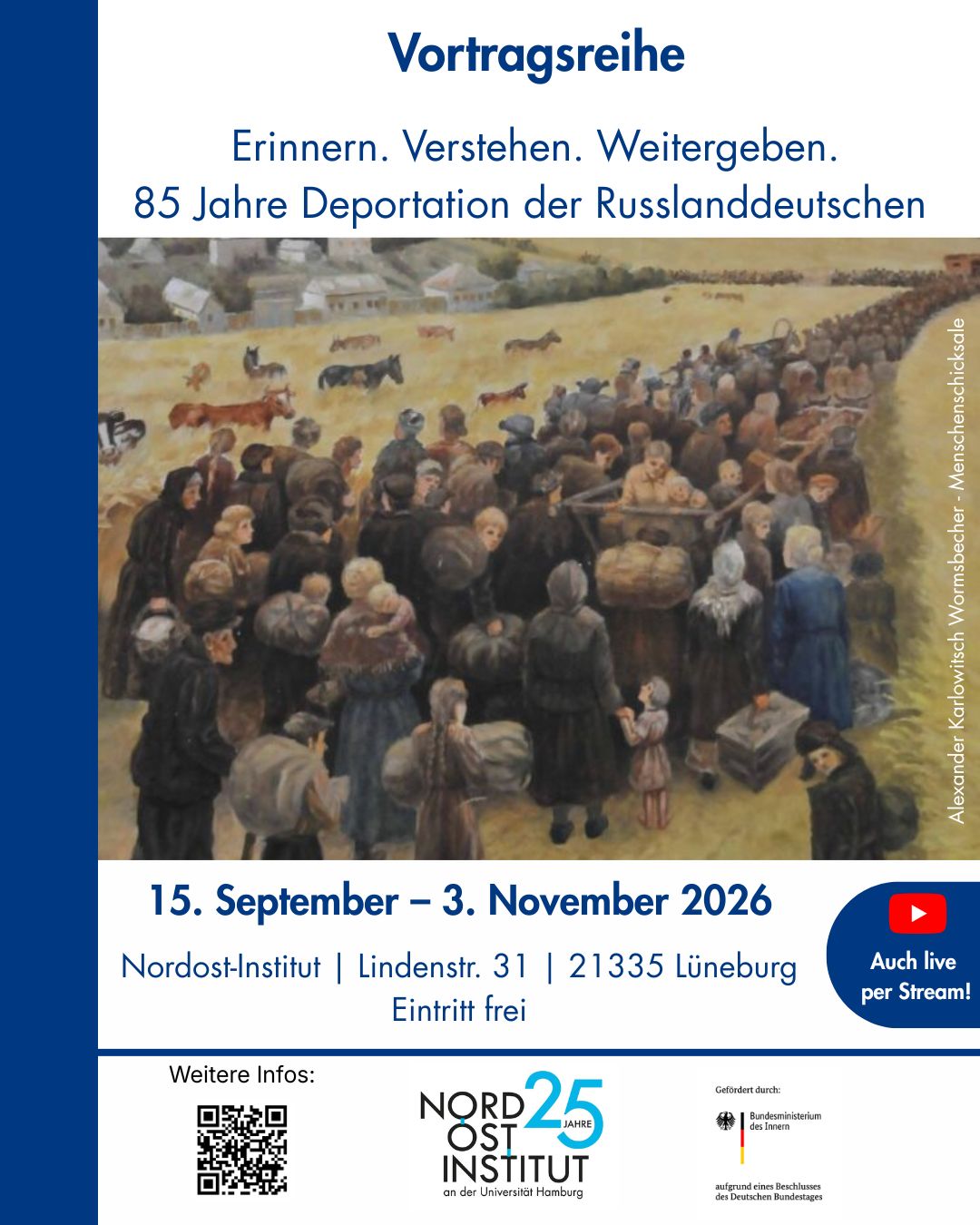 Plakat Zeitzeugengespräch Massaker von Palmnicken 1945